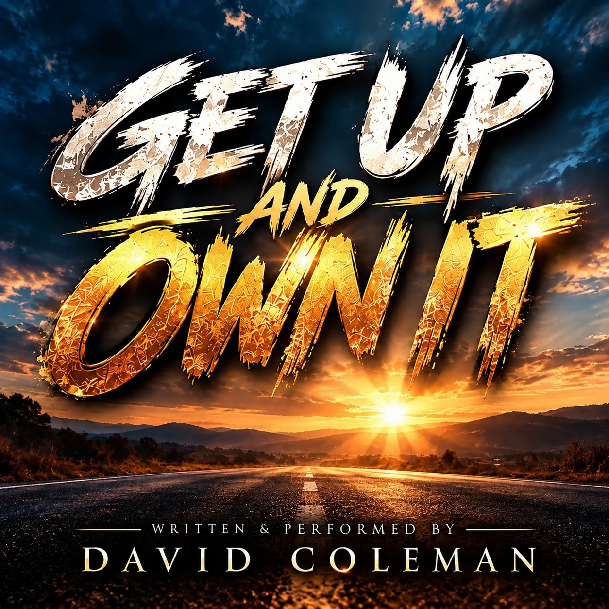 Get Up & Own It cover artwork: a road toward a brilliant sunrise